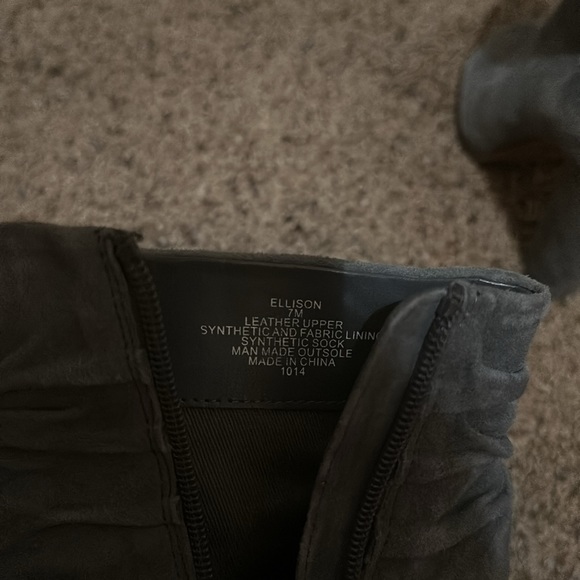 Steve Madden Ellison size 7 open toe suede and leather grey boots w heel - Picture 3 of 4